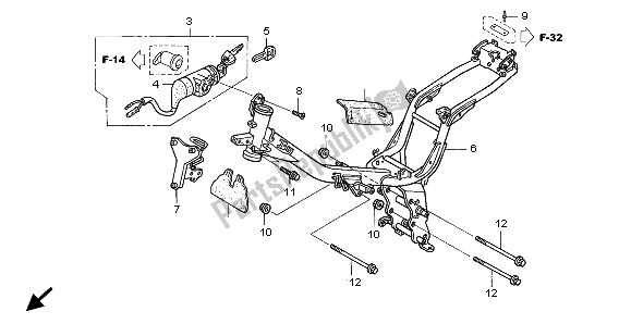 Todas las partes para Cuerpo Del Marco de Honda ANF 125 2009