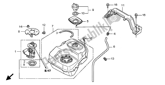 Todas las partes para Depósito De Combustible de Honda SH 150R 2010