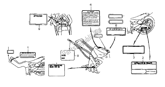 All parts for the Caution Label of the Honda NSR 125R 2001
