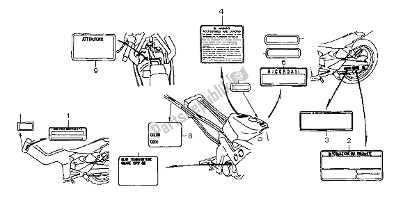 Wszystkie części do Etykieta Ostrzegawcza Honda NSR 125R 2001