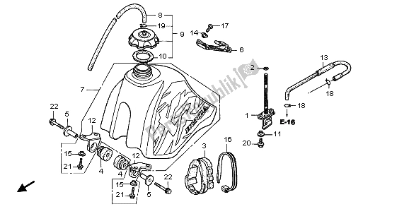 Wszystkie części do Zbiornik Paliwa Honda XR 70R 1998