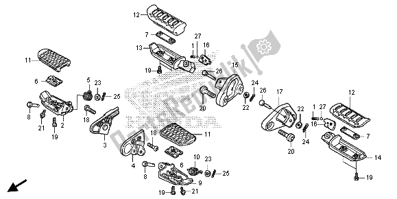 Alle onderdelen voor de Stap van de Honda GL 1800B 2013