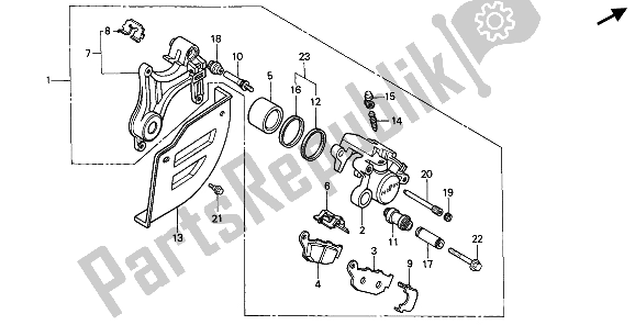 Todas las partes para Pinza De Freno Trasero de Honda XRV 750 Africa Twin 1990