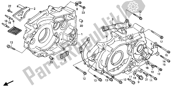 All parts for the Crankcase of the Honda XR 250R 1986