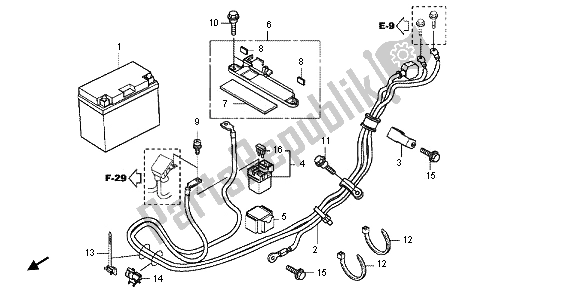 Todas as partes de Bateria do Honda SH 300 RA 2012