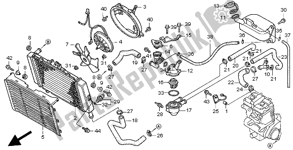 Toutes les pièces pour le Radiateur du Honda CB 500S 1999