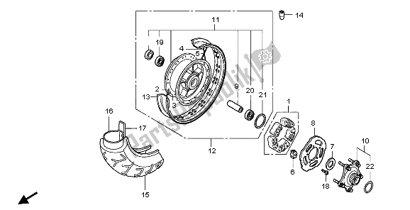 All parts for the Rear Wheel of the Honda VT 750C2 2007