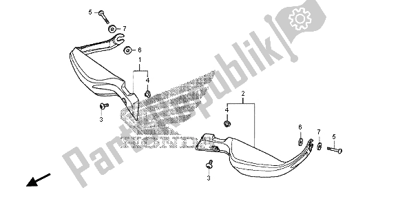 Tutte le parti per il Protezione Per Le Nocche del Honda VFR 1200 XD 2013