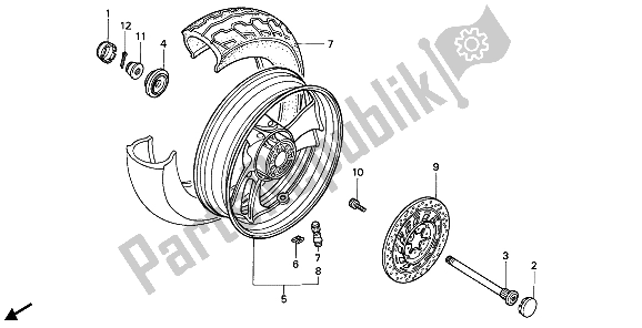 Todas las partes para Rueda Trasera de Honda NTV 650 1990