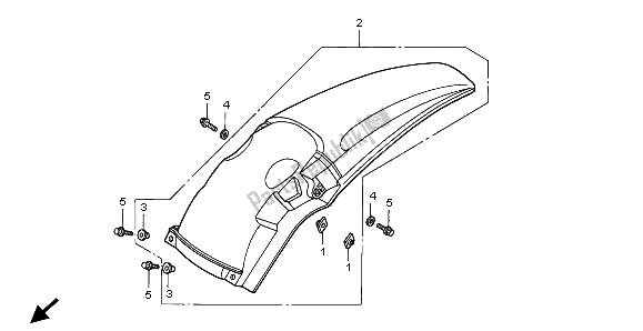 Tutte le parti per il Parafango Posteriore del Honda CR 125R 2001