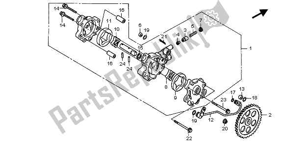 Todas las partes para Bomba De Aceite de Honda FX 650 1999