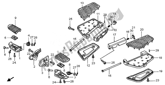 All parts for the Step of the Honda GL 1800 2008