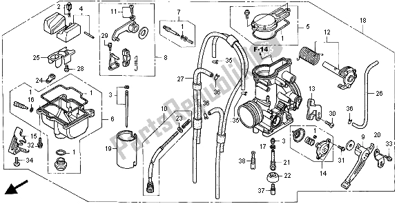 Todas as partes de Carburador do Honda XR 650R 2004