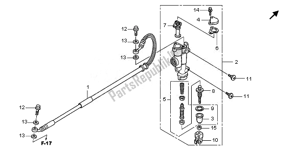 All parts for the Rr. Brake Master Cylinder of the Honda CRF 250R 2011