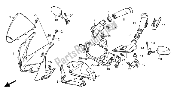 Wszystkie części do Górna Maska Honda CBR 600 RR 2005
