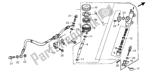 All parts for the Rear Brake Master Cylinder of the Honda CBR 900 RR 1997