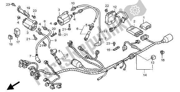 Tutte le parti per il Cablaggio del Honda XL 600V Transalp 1997