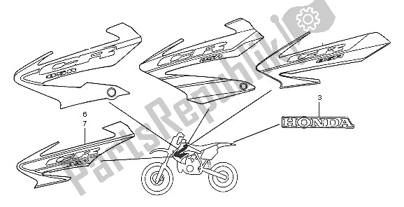 All parts for the Mark of the Honda CR 85R SW 2005