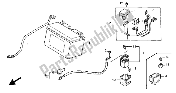 Todas as partes de Bateria do Honda CBR 600F 2002