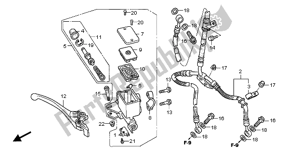 All parts for the Fr. Brake Master Cylinder of the Honda CB 600F Hornet 2006