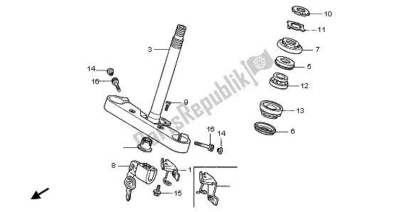 All parts for the Steering Stem of the Honda VT 1100C2 1995