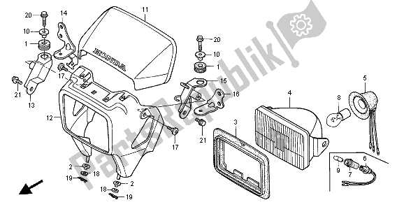 Todas las partes para Faro de Honda XR 400R 1996