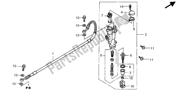 All parts for the Rr. Brake Master Cylinder of the Honda CR 250R 2007