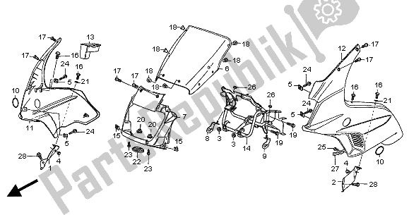 Tutte le parti per il Cappuccio del Honda CB 500S 2002