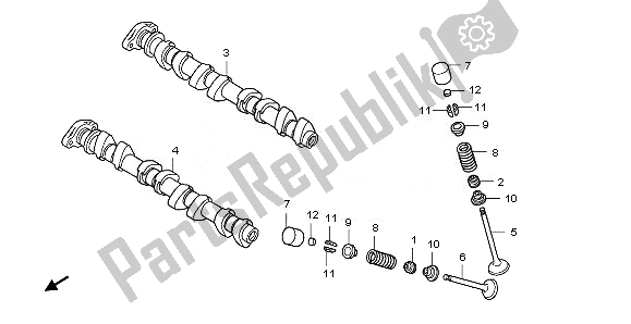 All parts for the Camshaft & Valve of the Honda CB 1000 RA 2011
