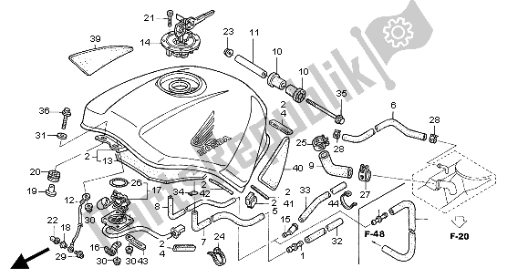 Tutte le parti per il Serbatoio Di Carburante del Honda ST 1300A 2004