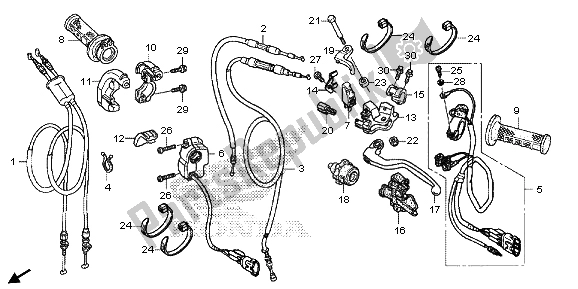 Toutes les pièces pour le Levier De Poignée Et Interrupteur Et Câble du Honda CRF 250X 2013