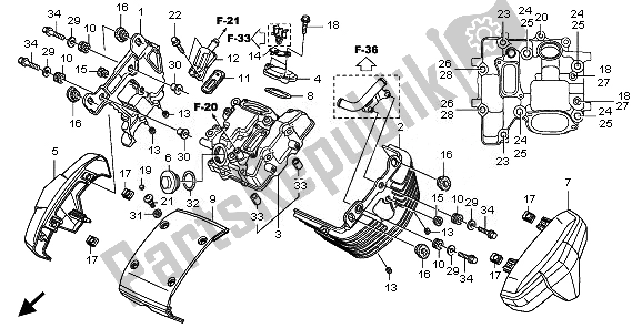 Todas las partes para Tapa De Culata Delantera de Honda VT 1300 CX 2010