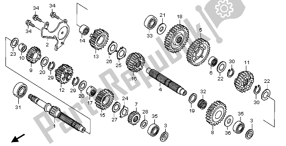 All parts for the Transmission of the Honda NT 700 VA 2006