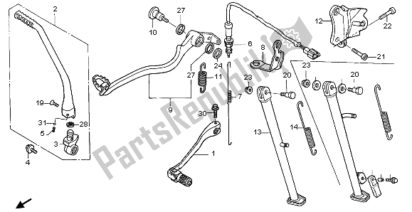 All parts for the Pedal & Stand of the Honda XR 650R 2006
