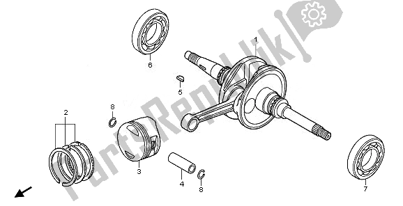 All parts for the Crankshaft & Piston of the Honda SH 125R 2011