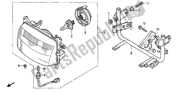 Tutte le parti per il Faro (eu) del Honda NX 650 1989