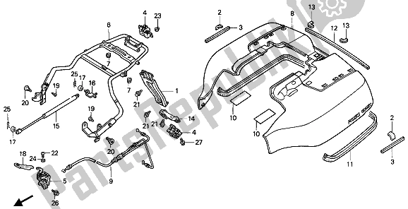 Toutes les pièces pour le Couvercle De Coffre du Honda PC 800 1990