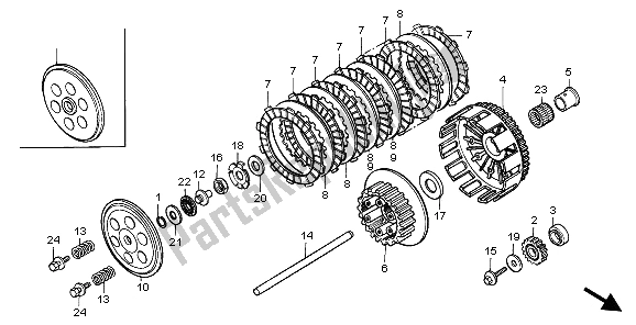 Todas as partes de Embreagem do Honda CR 250R 1996