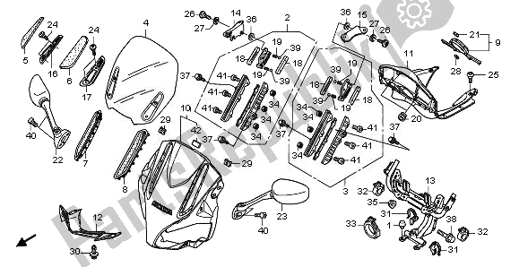 Tutte le parti per il Cappuccio Superiore del Honda CBF 1000 FT 2011