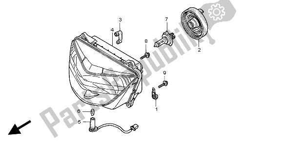 Alle onderdelen voor de Koplamp (eu) van de Honda CBR 600F 1999