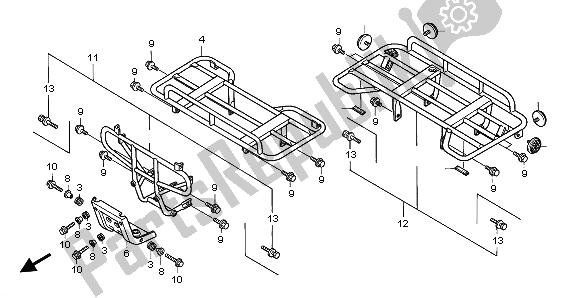 Todas las partes para Portador de Honda TRX 400 FW Fourtrax Foreman 2002