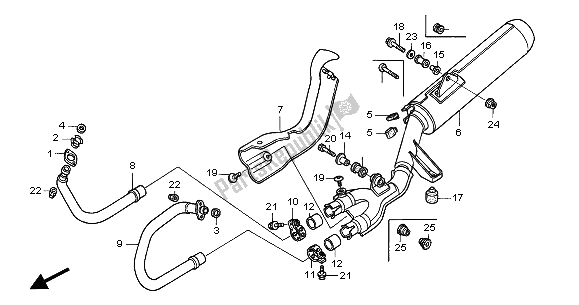 Alle onderdelen voor de Uitlaatdemper van de Honda NT 650V 2001