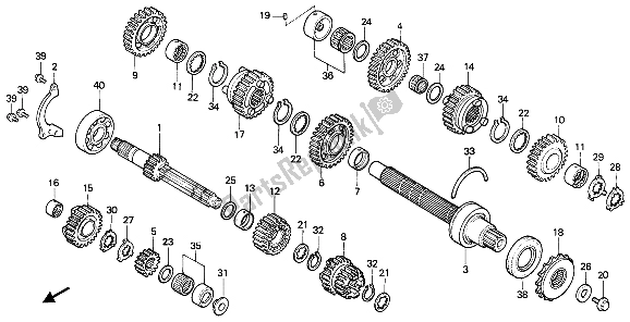 Todas las partes para Transmisión de Honda VFR 750F 1989