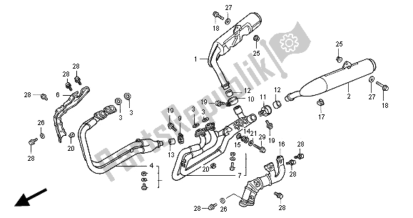 Todas las partes para Silenciador De Escape de Honda ST 1100A 2001