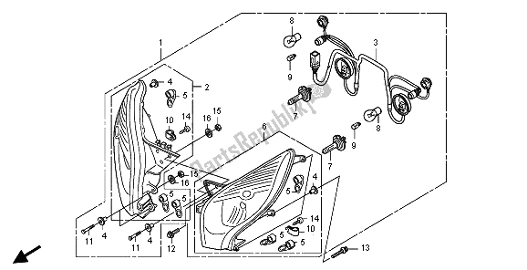 Wszystkie części do Reflektor Honda FES 150 2009