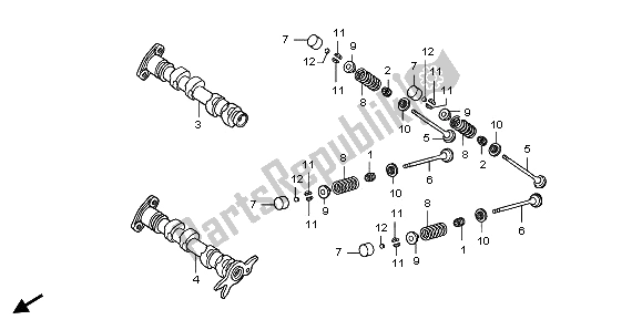 All parts for the Camshaft &valve of the Honda FJS 600A 2006