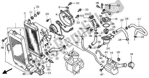 All parts for the Radiator of the Honda VT 750C2 2001