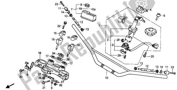 Todas las partes para Manejar Tubo Y Puente Superior de Honda XRV 750 Africa Twin 1990