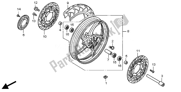 Tutte le parti per il Parafango Anteriore del Honda CBR 600 FA 2011