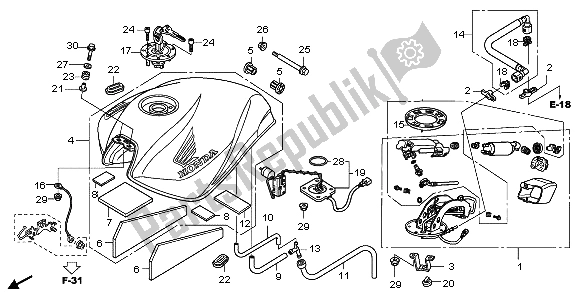 Todas las partes para Depósito De Combustible de Honda CB 600 FA Hornet 2007